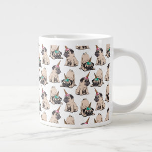 Welpen-Möpsen Aspirationsmuster Jumbo-Tasse
