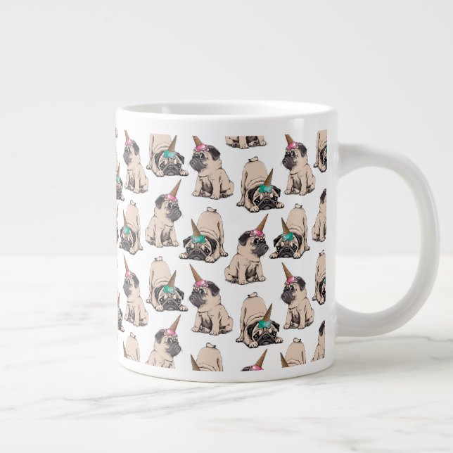 Welpen-Möpsen| Aspirationsmuster Jumbo-Tasse (Rechts)