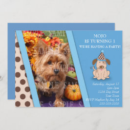 Welpen-Party-Foto-Schablone Einladung