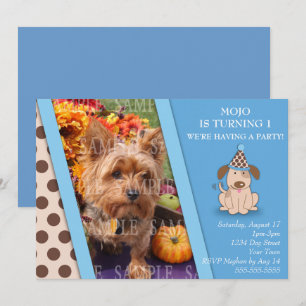 Welpen-Party-Foto-Schablone Einladung