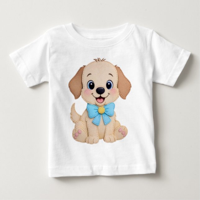 Welpen-Patchwork Baby T-shirt (Vorderseite)