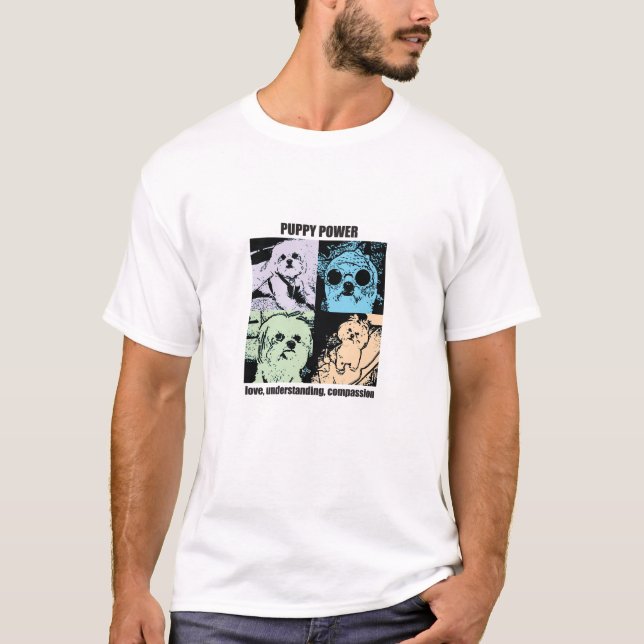 Welpen-Power durch Bella T-Shirt (Vorderseite)