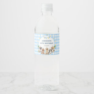 Welpen rufen alle Party-Tiere Wasserblaues Etikett