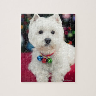 Welpen-tragende Weihnachtsglocke auf Hals Puzzle