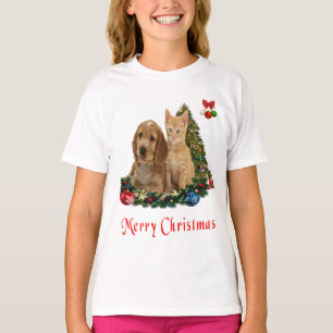 Welpen und Kätzchen Weihnachten T-Shirt