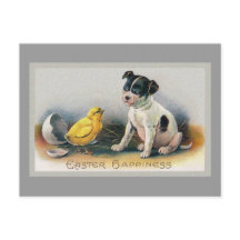 Welpen und Küken vintage Ostern