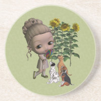 Welpen und Niedlicher Untersetzer für Kinder