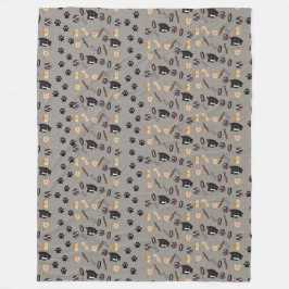 Welpen und Pawprints in Zorba, braun Fleecedecke