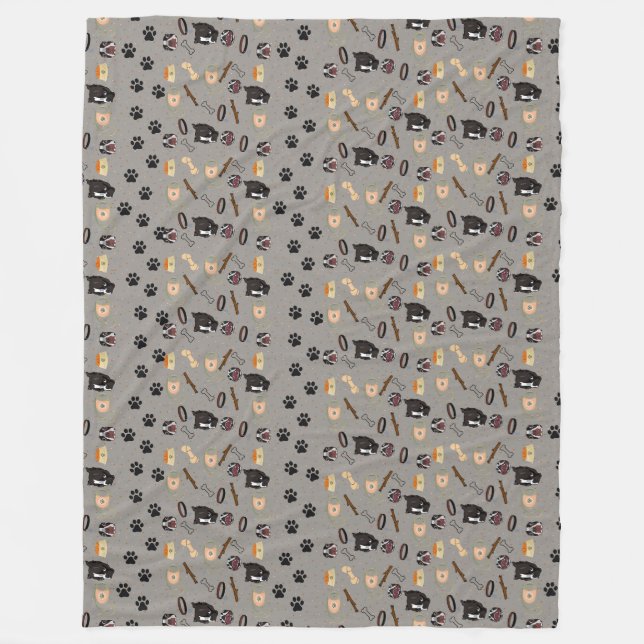 Welpen und Pawprints in Zorba, braun Fleecedecke (Vorderseite)