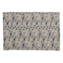 Welpen und Pawprints in Zorba, braun Kissenbezug