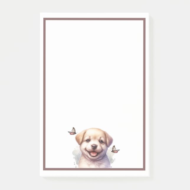 Welpen und Schmetterlinge Post-it Klebezettel (Vorderseite)