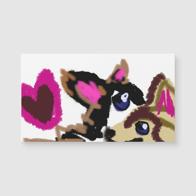 Welpen Valentine Magnetkarte (Vorderseite)
