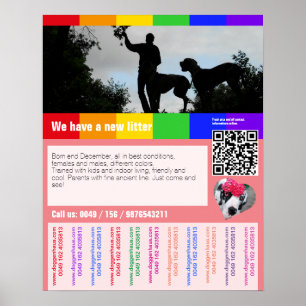 Welpen-Verkaufsflyer mit QR-Code Poster
