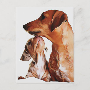 Welpen von Sausage Dog 7 Wochen Dachshund Geburtst Postkarte