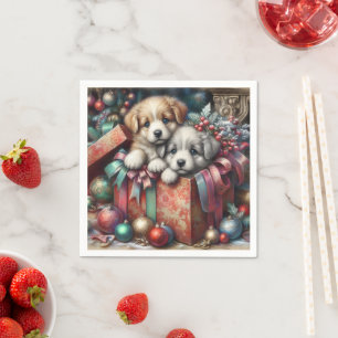 Welpen Weihnachten Napkins Serviette