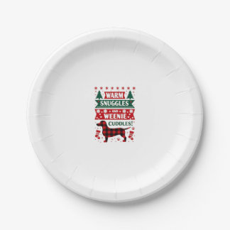 Welpen-Weihnachts-Pyjama-Shirt Süßer Wiener-Hässli Pappteller