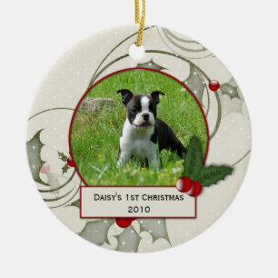 Welpen-Weihnachtsschmuck zum 1. Mal Keramik Ornament