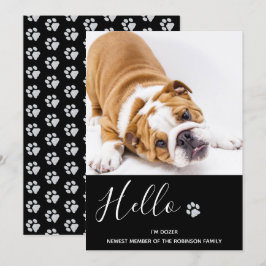 Welpenankündigung - Elegantes Schwarzes Modern Neu Einladung
