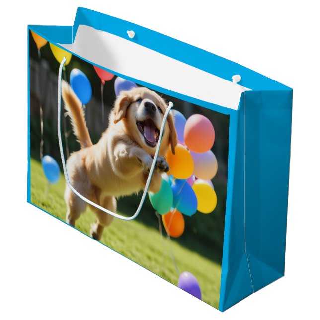 Welpenbeutel Große Geschenktüte (Vorderseite Schrägansicht)