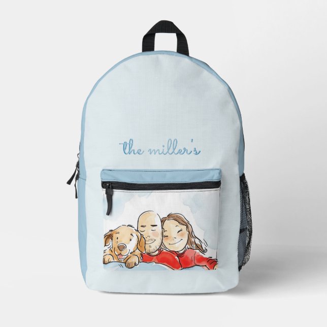 Welpenfamilie Bedruckter Rucksack (Vorderseite)