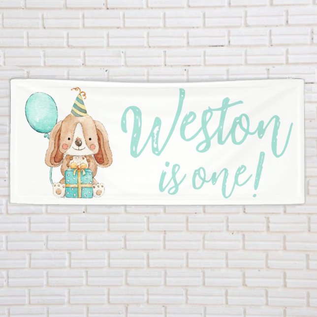 Welpenhund Geburtstagsparty-Banner Banner (Von Creator hochgeladen)