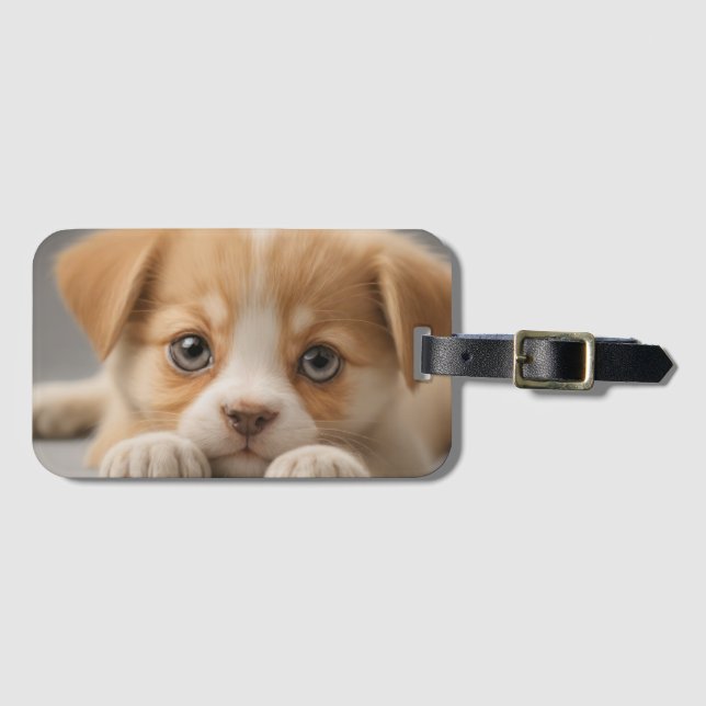 Welpenhund Gepäckanhänger (Vorderseite (Horizontal))