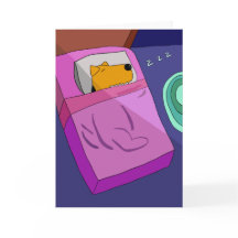 Welpenhund im Bett Grußkarte