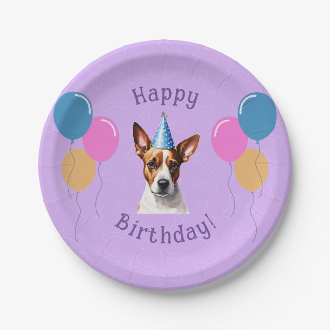 Welpenhund zum Geburtstag Pappteller (Vorderseite)