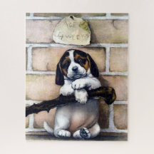 Welpenhund zum Verkauf niedliche Vintage Abbildung