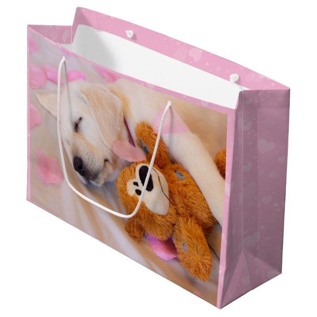 Welpenkuddles 02 große geschenktüte (Vorderseite Schrägansicht)