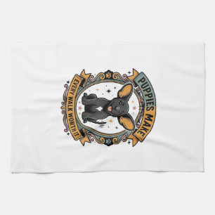 Welpenlauf-Shirt für Hunde-Liebhaber_1 Geschirrtuch