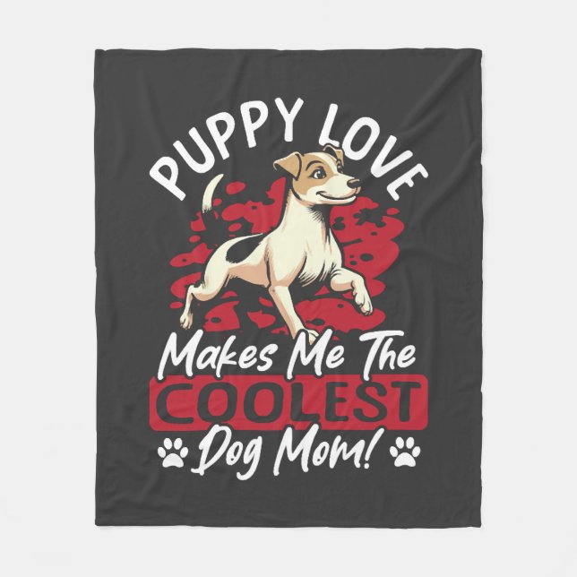Welpenliebe die coolste Hundemutter! Meine Mutter  Fleecedecke (Vorderseite)
