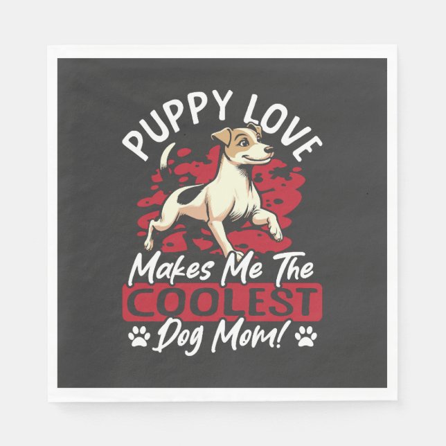 Welpenliebe die coolste Hundemutter! Meine Mutter  Serviette (Vorderseite)