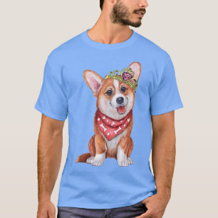 Welpenprinzessin Corgi mit Tiara Niedlich für Hund T-Shirt