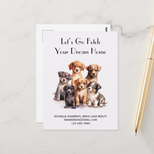 WelpenReales AnwesenFörderung der Landwirtschaft Postkarte (Vorderseite/Rückseite Beispiel)