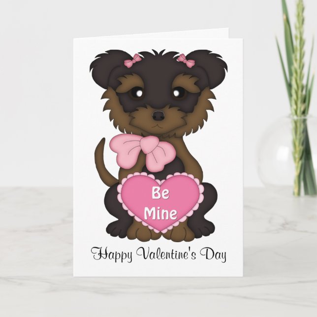 Welpenvalentinstag Feiertagskarte (Vorderseite)