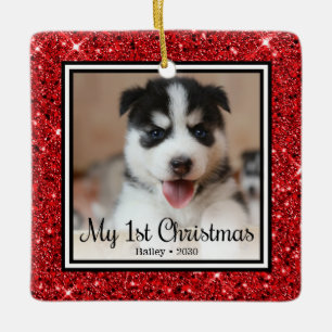 Welpenweihnachtsfest Keramikornament