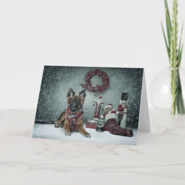 Welpenweihnachtskarte Feiertagskarte (Vorderseite)
