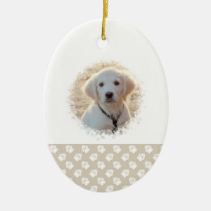 Welpe's 1. Weihnachts Custom Pet Foto Template Keramik Ornament