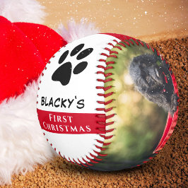Welpe's erste Weihnachts-Hund Paw Foto Collage Baseball