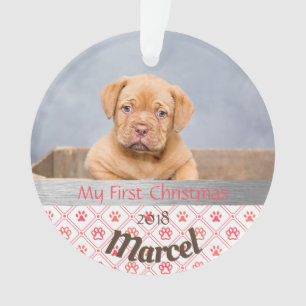 Welpe's First Christmas Foto Ornament