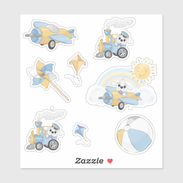 Welppy Birthday Boy Aufkleber (Blatt)