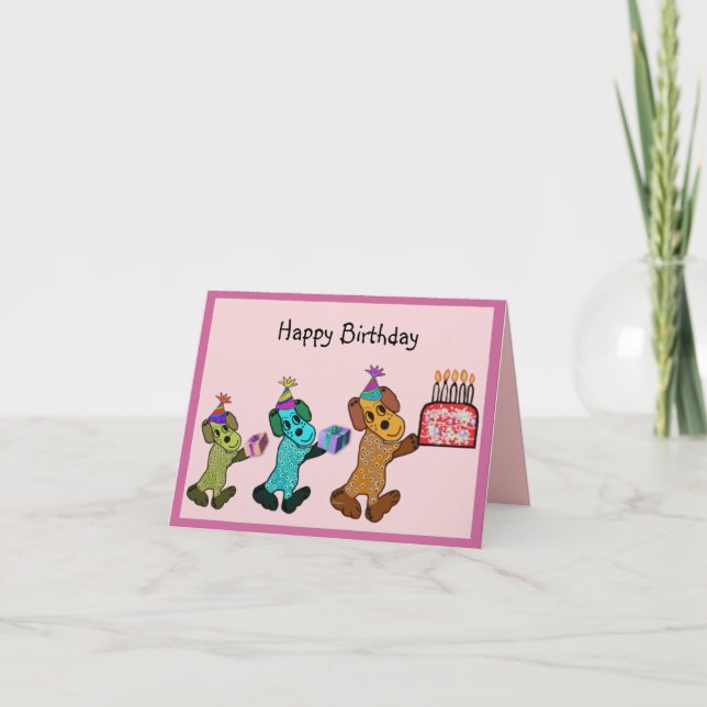 Welppy Birthday Fun Karte (Vorderseite)