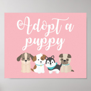 Welppy Birthday Party Sign Adoptierte ein Puppy Pi Poster