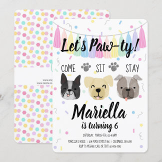 Welppy Dog Girl Birthday Pawty Einladung
