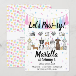 Welppy Dog Girl Birthday Pawty Einladung