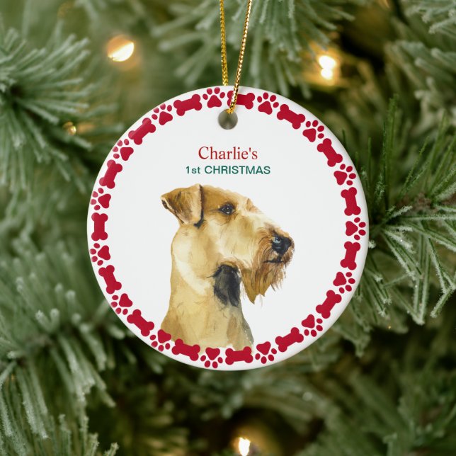 Welppy First Christmas Custom Airedale Terrier Keramik Ornament (Baum)
