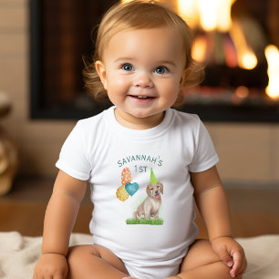 Welppy Labrador Birthday Girl Personalisiert First Baby Strampler