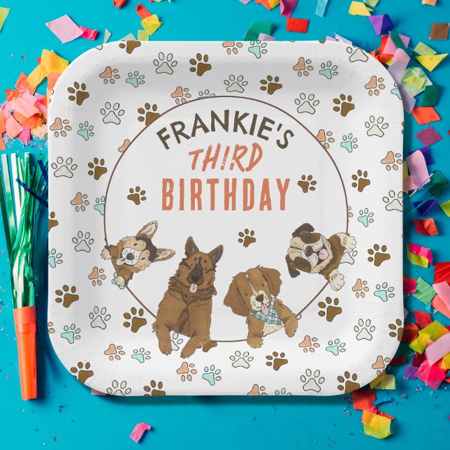 Welppy Paw ty Birthday Party Pappteller (Dog Themed Pawty Party Plates)