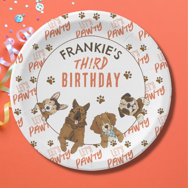 Welppy Paw ty Birthday Party Pappteller (Puppy Party Paper Plates)